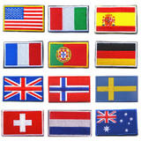 Embroidered Country Flag Patches Army Badge Patch 3D Tactical Military Patches Fabric Cloth Combat Armband World Flag Badges
