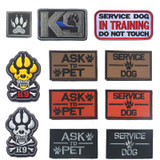 Emboridery Patch K9 ASK TO PET SERVICE DOG Tactical 3D Army Morale Patch Emblem Military Embroidered Patches Badge For Clothing