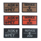 Emboridery Patch K9 ASK TO PET SERVICE DOG Tactical 3D Army Morale Patch Emblem Military Embroidered Patches Badge For Clothing
