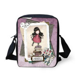 ELVISWORDS Mini Cartoon Monster High Print Shoulder Bags Small Girls Monster Bag Designer Woman Casual 3D Satchel School Bag Set