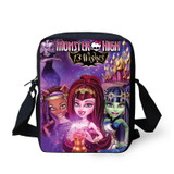 ELVISWORDS Mini Cartoon Monster High Print Shoulder Bags Small Girls Monster Bag Designer Woman Casual 3D Satchel School Bag Set