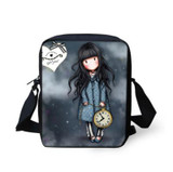 ELVISWORDS Mini Cartoon Monster High Print Shoulder Bags Small Girls Monster Bag Designer Woman Casual 3D Satchel School Bag Set