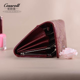 Embossing Flower Genuine Leather Women Wallet Brand Female Wallets Fashion Hasp Women Leather Purse Real Leather Wallet Clutch