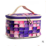 Elvasek hot sale fashion women cosmetic cases travel handbags pu leather makeup bag wash bags make up cosmetic case DH0253