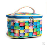 Elvasek hot sale fashion women cosmetic cases travel handbags pu leather makeup bag wash bags make up cosmetic case DH0253