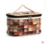 Elvasek hot sale fashion women cosmetic cases travel handbags pu leather makeup bag wash bags make up cosmetic case DH0253