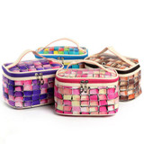 Elvasek hot sale fashion women cosmetic cases travel handbags pu leather makeup bag wash bags make up cosmetic case DH0253