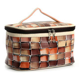 Elvasek hot sale fashion women cosmetic cases travel handbags pu leather makeup bag wash bags make up cosmetic case DH0253