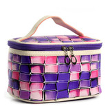 Elvasek hot sale fashion women cosmetic cases travel handbags pu leather makeup bag wash bags make up cosmetic case DH0253
