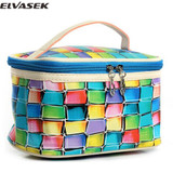 Elvasek hot sale fashion women cosmetic cases travel handbags pu leather makeup bag wash bags make up cosmetic case DH0253