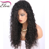 Elva Hair Lace Front Human Hair Wigs Pre Plucked Hairline Water Wave Brazilian Remy Hair Lace Wigs With Baby Hair Natural Color