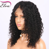 Elva Hair 360 Lace Frontal Wigs With Baby Hair 180% Density Curly Short Human Hair Wigs Brazilian Remy Hair Pre Plucked Hairline