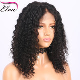 Elva Hair 360 Lace Frontal Wigs With Baby Hair 180% Density Curly Short Human Hair Wigs Brazilian Remy Hair Pre Plucked Hairline