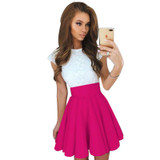 ELSVIOS Summer Style 6 Colors Cute Lace Dresses 2017 Women O-Neck A-line Mini Dress Fashion Short Sleeve Party Dress Vestidos