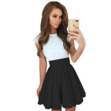 ELSVIOS Summer Style 6 Colors Cute Lace Dresses 2017 Women O-Neck A-line Mini Dress Fashion Short Sleeve Party Dress Vestidos