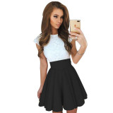 ELSVIOS Cute 9 colors A-line Lace dress short sleeve O Neck ladies summer dress 2017 Fashion women High-grad party Mini dresses