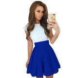 ELSVIOS Cute 9 colors A-line Lace dress short sleeve O Neck ladies summer dress 2017 Fashion women High-grad party Mini dresses