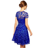 ELSVIOS Fashion Floral Lace Summer Dress 2017 Women Short Sleeve Casual Mini Party Dress Cute Women Dress Plus Size Vestidos