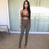 ELSVIOS 6 Colors High Waist Trousers Women Pants Bow Tie Drawstring Elastic Waist Pants With Pockets Summer Sweet Pencil Pants