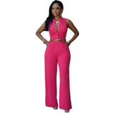 ELSVIOS 11 Colors Fashion Women Jumpsuit 2016 Summer Overalls Belted Wide Leg Jumpsuit macacao long pant Elegant Jumpsuits