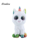 Elsadou Ty Beanie Boos Stuffed &amp; Plush Animals Colorful White Unicorn Toy Doll
