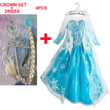 elsa dress girls Halloween Costumes for kids snow queen cosplay dresses princess anna elza fantasia vestido infantils