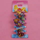 Elsa Anna Princess Shiny Hair Clips Heart-shaped Girls BB Hair Accessories Cartoon Rim Hairpin Hair Tie Kid Rubber Head Band -C