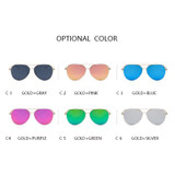 ELOT Fashion Brand Designer Oversized Pilot Oval Sunglasses Women Men Aviation Metal Frame Mirror Driving Sun Glasses Female
