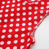 Girls Dress White Dot Print Red Children Clothes Cotton 2017 Summer Princess Wedding Party Dresses for 2 to 8 years old Girls