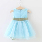 Girls dress summer dress Toddler Baby Girls Soild Flower Belt Dress Layered Tulle Tutu Dress Clothes with high quality AP19