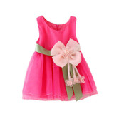 Girls dress summer dress Toddler Baby Girls Soild Flower Belt Dress Layered Tulle Tutu Dress Clothes with high quality AP19