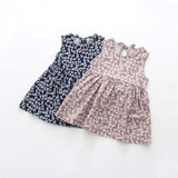 Girls dress summer dress Baby Kids Girls Sleeveless One Piece Dress Print Bowknot Tutu Summer Clothes with high quality AP19