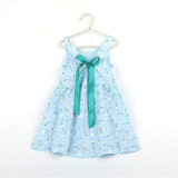 Girls dress summer dress Baby Kid Girls Sleeveless One Piece Dress Print Bowknot Tutu Dress Summer with high quality AP19