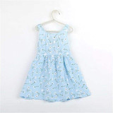Girls dress summer dress Baby Kid Girls Sleeveless One Piece Dress Print Bowknot Tutu Dress Summer with high quality AP19