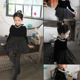 Girls Dress New Girl Party Dress Black Girls Clothes Long Sleeve Tutu Princess Dresses with Belt New Year Costumes for Kids