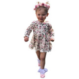 Girls Dress Long Sleeve Lovely Floral Print Long Sleeve Flower Kids Dress Baby Girl Clothes Princess Dresses 2-7Y