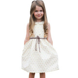 Girls Dress Kids Baby Sleeveless Princess Party Pageant Dresses With Waistband