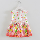 girls dress fashion girls print clothes Baby sleeveless kids clothes girl party dresses new infant baby clothes