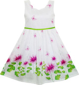 Girls Dress Elegant Princess Blooming Flower in Wind 2018 Summer Wedding Party Dresses Girl Clothes Size 4-12 Pageant Sundress