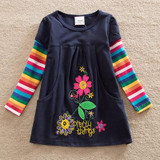 Girls dress Brand vestidos infantil children clothing kids clothes girls long sleeve floral girl dress a-line dresses girl H5802