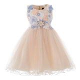 Girls Dress 3D Flower Children Wedding Party Ball Gown Butterfly Baby Girl Prom Dresses Princess Kids Birthday Frocks for Girl