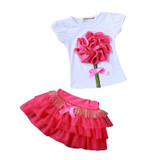 Girls Dress 2018 new Summer baby girls clothes Short sleeve cotton t Shirt+dress 2Pcs Clothing sets Fashion 2-7 yrs Kids Clothes