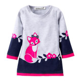 Girls Dress 2017 Autumn Kids Clothes Vestido Infantil Long Sleeve Children Clothes Winter Cartoon Fox Dresses For Girls Costume