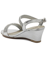 Girls Diamante Wedge - Silver