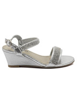 Girls Diamante Wedge - Silver