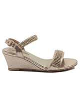 Girls Diamante Wedge - Gold