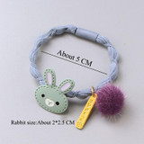 Girls Cute Cartoon Alloy Rabbit Ball Elastic Hair Bands Hair Ornament Hair Ropes Rubber Band Headbands Children Hair Accessories
