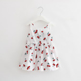 Girls Clothing Summer Girl Dress Children Kids Berry Dress Back V Dress Girls Cotton Kids Vest halter dress Children Clothes