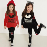 Girls clothing Set Mickey Printed Full Sleeve Shirt Legging Pants Baby Girl Tracksuit Girls Sport Clothes Set Baby Kids Clothing
