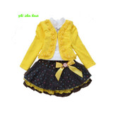 Girls clothing set Kids fashion rose t-shirt + Coat + skirt 3 pcs children birthday party dress high quality cotton Clothes Suit